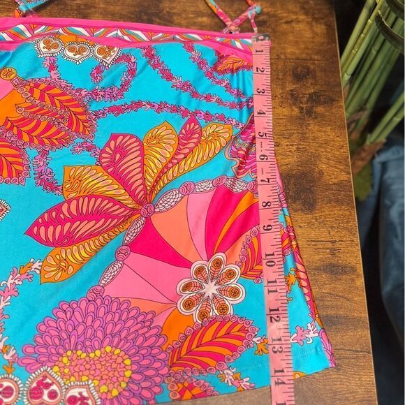 Trina Turk Swim Meilani Border-Print Tankini Top in Blue/Pink Multi. Sz 4. NWT! - Picture 11 of 13